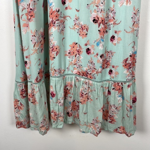 Tabitha Webb floral print high neck sleeveless drawstring waist ruffle hem maxi - Picture 2 of 11